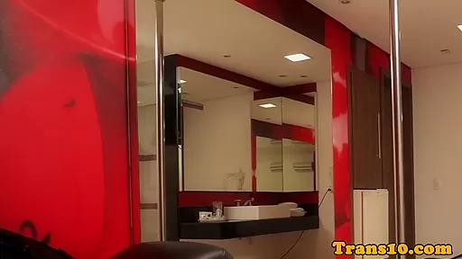 Blond latina tranny beauty behind the scenes