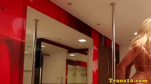 Blond latina tranny beauty behind the scenes