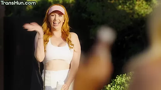 Bigtitted transgender fucks redhead MILF in wet pussy hole