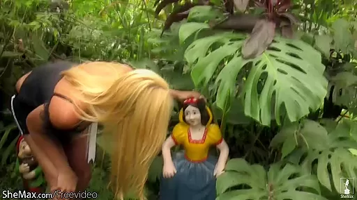 Naughty blonde shemale exposes tiny tits and penis