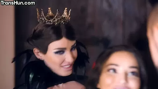 Transsexual lady fucks on big dick while fucking wildly