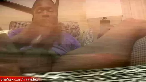 Ebony TS in sexy lingerie shakes her ass and strokes cock