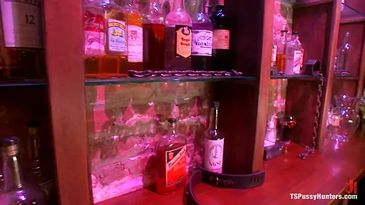 Kinky Bar Getting Glory Hole Mouth Fucked by Sweet Transexual Cock