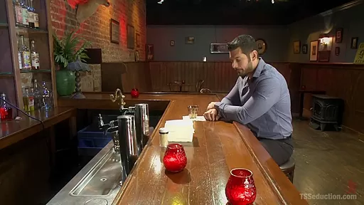 Bartender will Help you Forget Ur Troubles by Making you Suck Her Cock