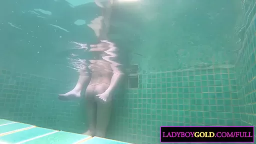 Beautiful shemale from Thailand named Prem blowjob and anal in private pool