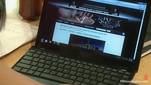 Busted Watching Porn at Work Boss Punishes Bad Employee w Her Own Cock