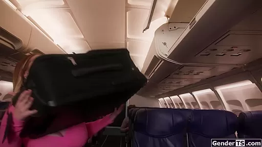 My busty latina shemale stewardess Ariel Demure has a boner