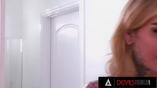 DEVILS TGIRLS - Two Gorgeous Trans Roommates Take Turns Fucking Each Other's Assholes