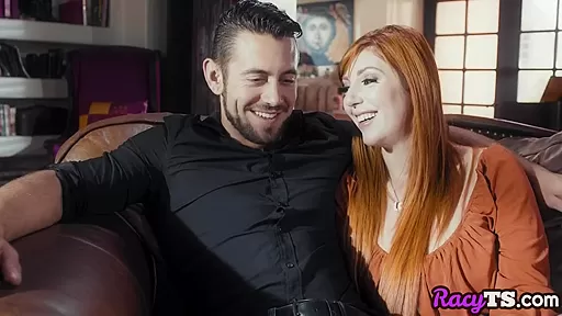 Busty TS MILF fucked by guy in 3some with redhead MILF