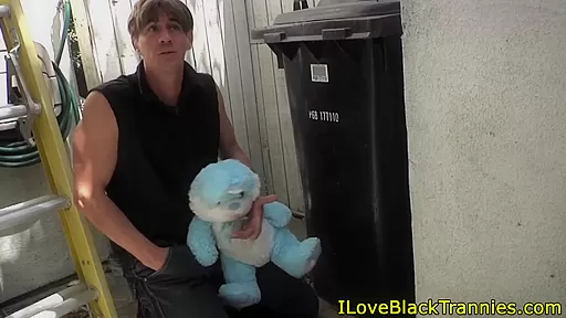 Cocksucked black tranny in costume rimmed