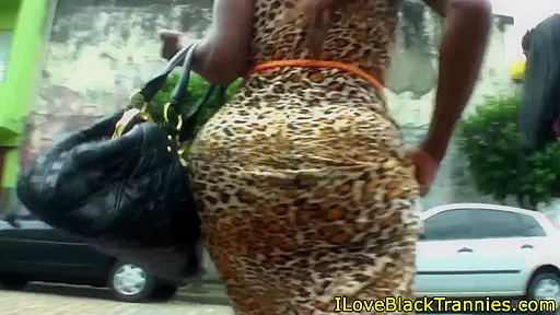 Bigcock black tranny deepthroated by guy