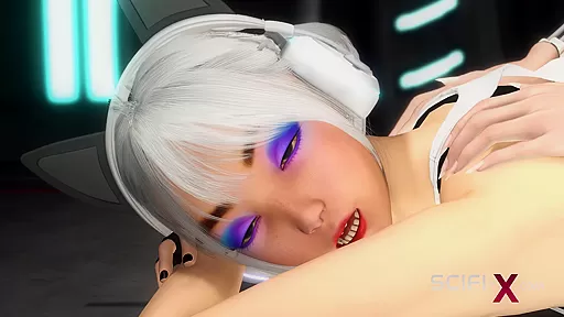 Sci-fi anal sex! Super hot college girl sluts & gets ass fucked by 3d busty dickgirl