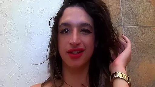 Tgirl Nanda Molinari Strokes Her Pink Meat Rod While Taking Dildo 15 Min
