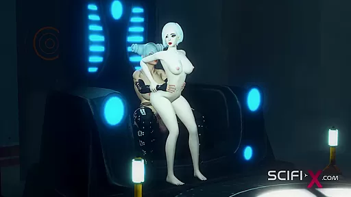 Sci-fi transerotica Hot futa shemale with huge dick fucks a sexy blonde
