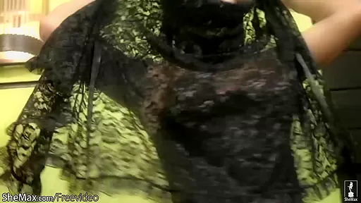 Latina tranny in black thigh stockings masturbates big cock