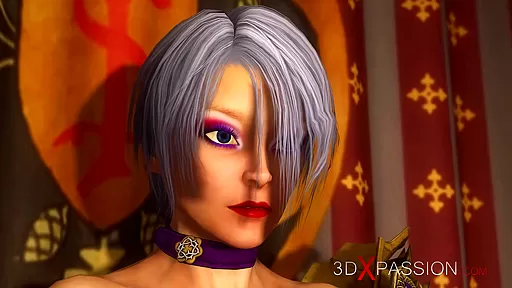 A sexy busty hottie gets fucked hard by 3d futanari in the medieval throne chamber