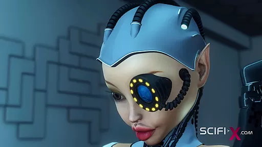 A hot young space girl gets fucked by female android futanari