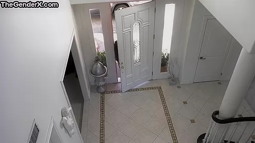 Pierced tranny assfucked in threesome by male fuckers