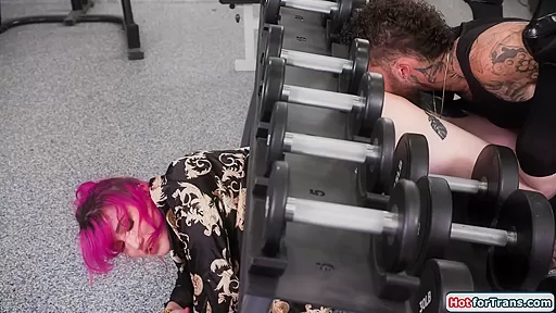 Stuck tattooed shemale Lena Moon ass rimmed and sucking cock