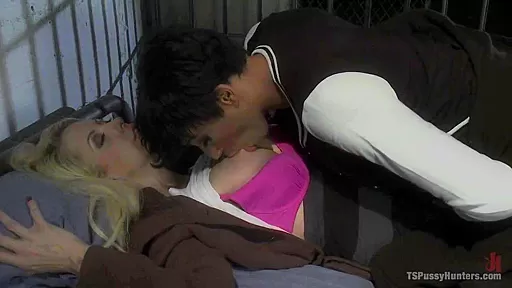 NO Lesbo Action in County Jail: Honey Foxxx and her Massive Cock Fuck a Blonde Inmate