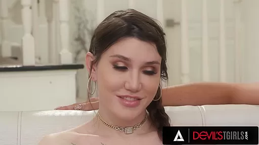 DEVILS TGIRLS - Three Gorgeous Trans Are Doing A Lucious Trans Train All Together