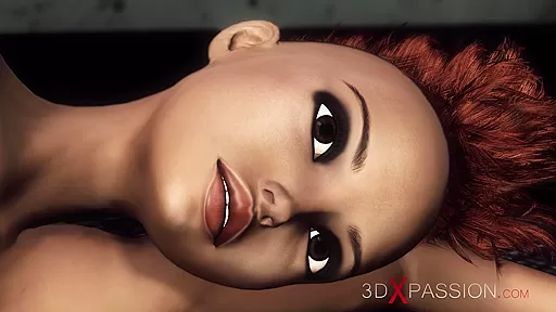 A hot black girl gets fucked hard by a cyber angel shemale in the sci-fi prison