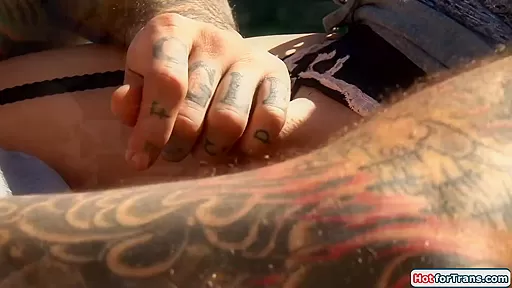 Busty shemale gf Aubrey Kate outdoor rimmed and anal rides