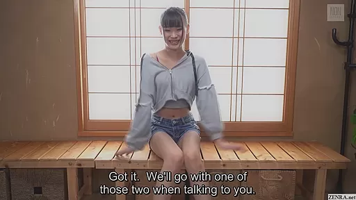 Skinny Japanese newhalf interview and handjob foreplay