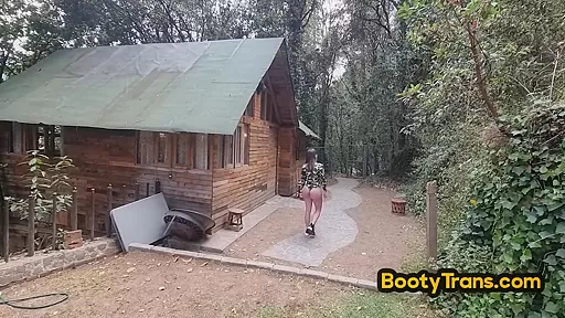 Bootylicious trans fucked outdoor in ass by big black cock