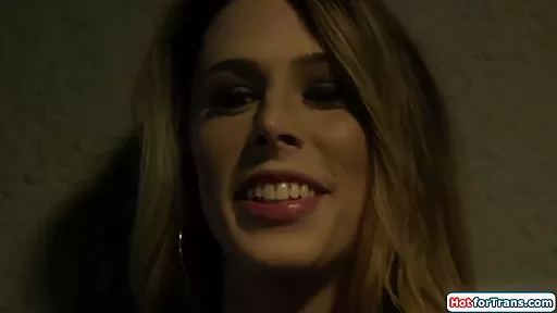 Small tits tgirl Casey Kisses picked up to get anal fucked
