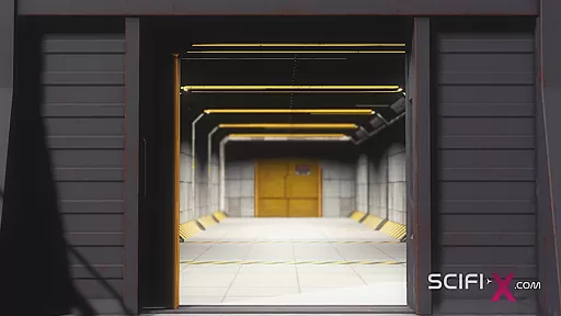 Hot 3d dickgirl fucks hard a sexy girl in the sci-fi confinement cell