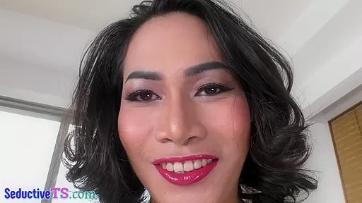 Big titted tranny in stockings ass fucked by Asian man