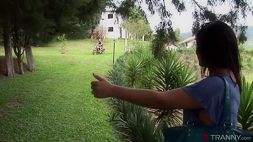 Barbara Goulart & Paulo Marks in Paulo Takes Barbara For A Ride In the Woods - Tranny