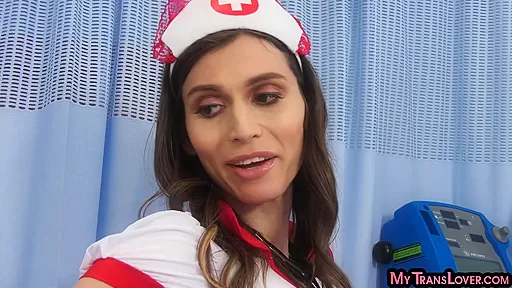 Busty shemale nurse gets anally banged by lucky patient