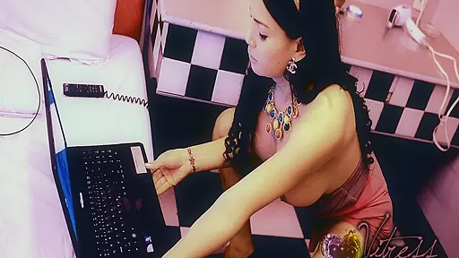 Pretty pink webcam girl