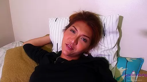 Asian PORNSTAR SHEMALE playing with her MUSHY PENIS