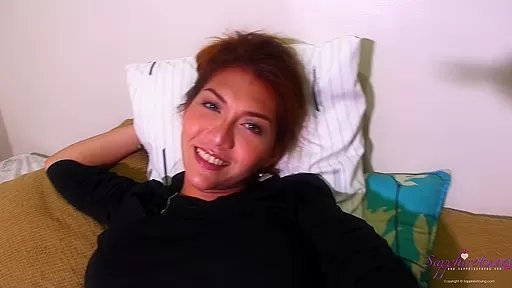 Asian PORNSTAR SHEMALE playing with her MUSHY PENIS