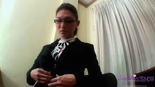 Office jerkoff with Sapphire Young