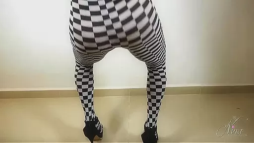 The Hot TransBabe NINA STRONGHOLD dancing and shaking her Tits and Cock