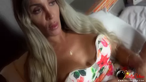 Flower dress and very big tits