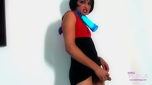 Playing with her cock pump
