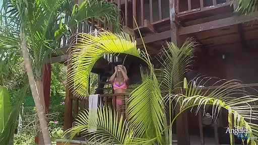 Beautiful and COCKY Blonde masturbating in the pool