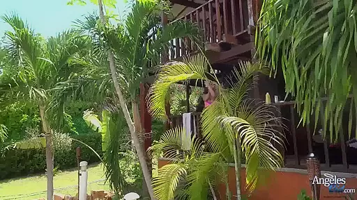 Panties and bra outdoors