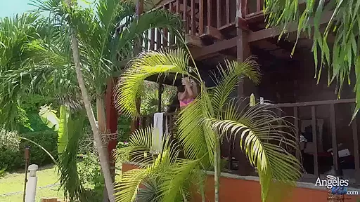 Panties and bra outdoors