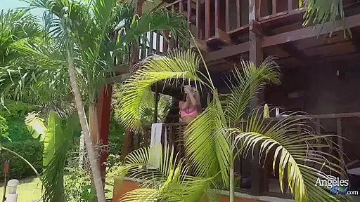 Panties and bra outdoors