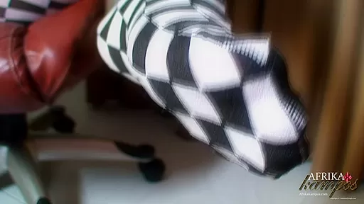 A Voluptuouis shemale in bodystocking stroking her hard snake