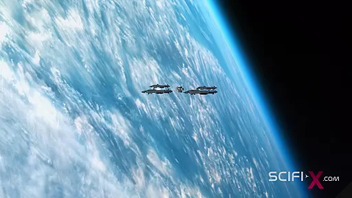 Sci-Fi fuck machine. Futa sex android plays with a sexy horny hottie in the space station