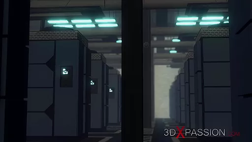 Shemale sex cyborg fucks hard an alien in the underground and secret US military base