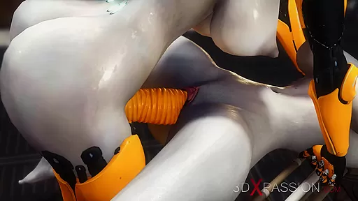 Shemale sex cyborg fucks hard an alien in the underground and secret US military base