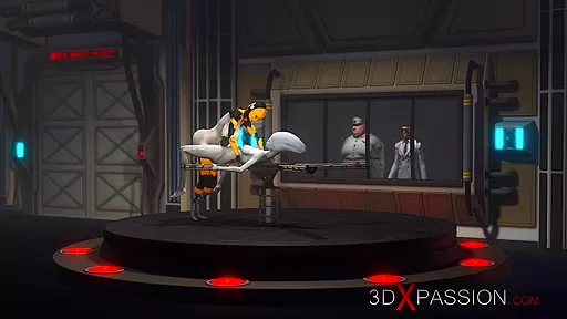 Shemale sex cyborg fucks hard an alien in the underground and secret US military base